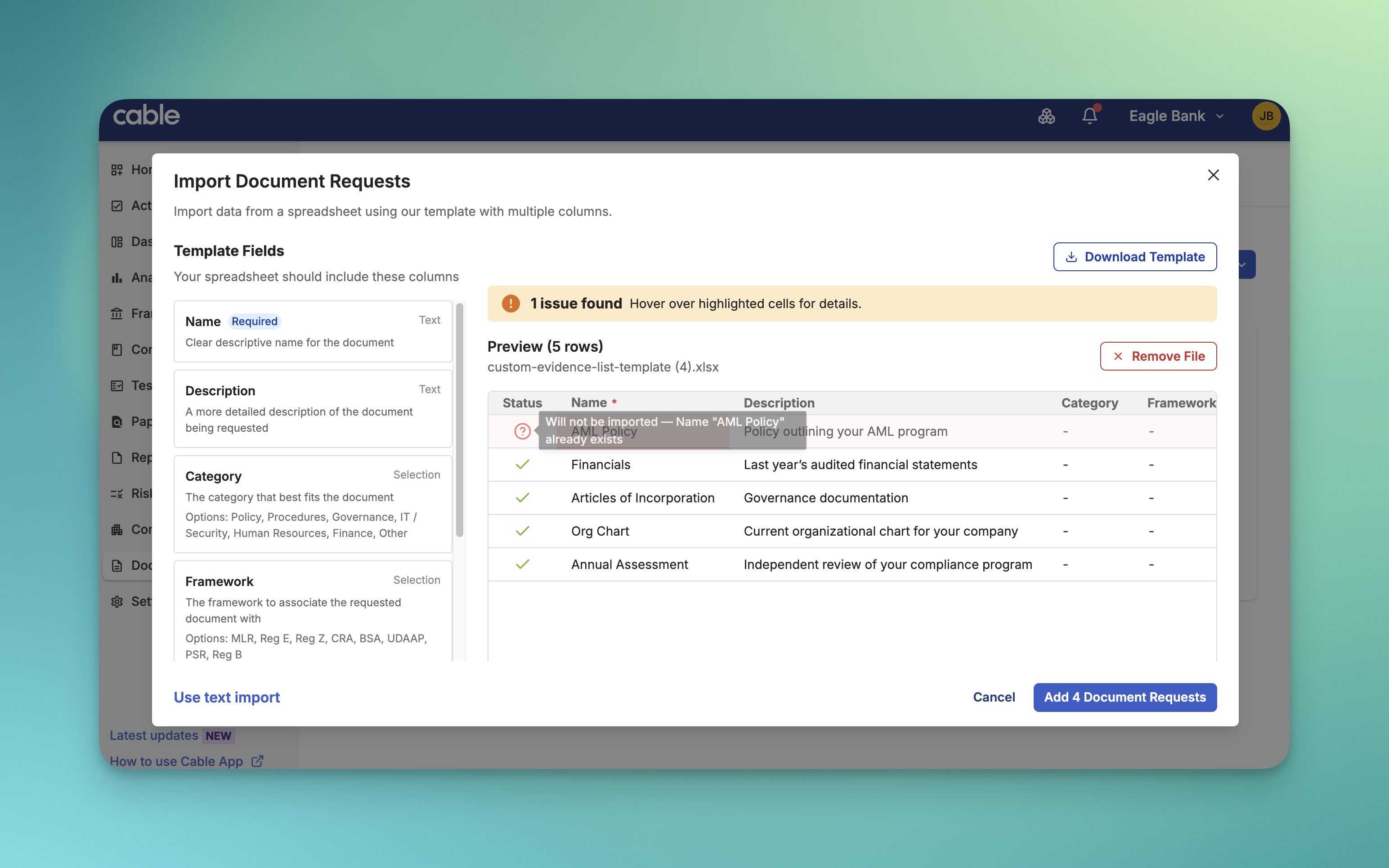 Bulk Import Modal
