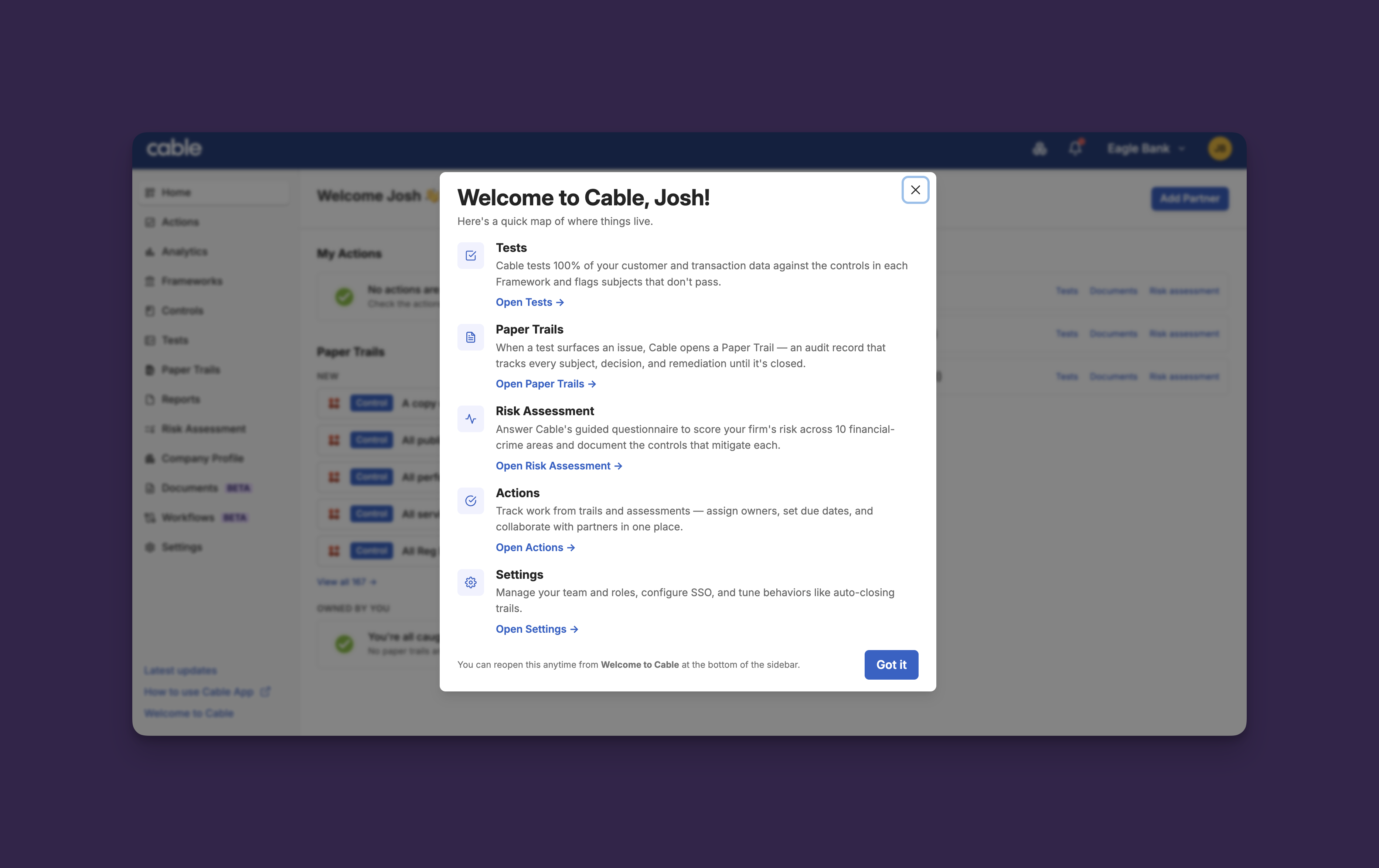 Welcome Modal