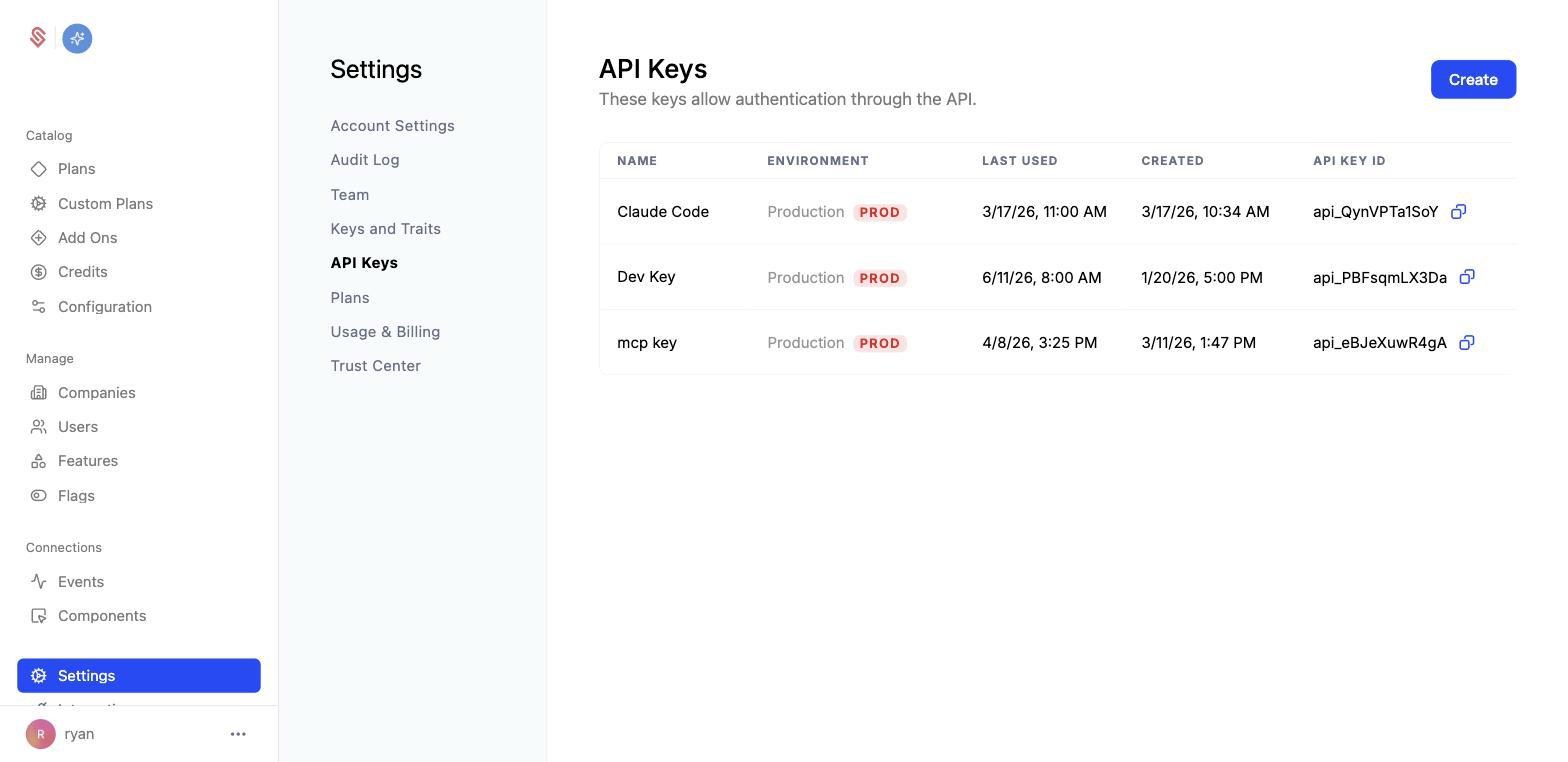 Generating API keys in Schematic Generating API keys in Schematic
