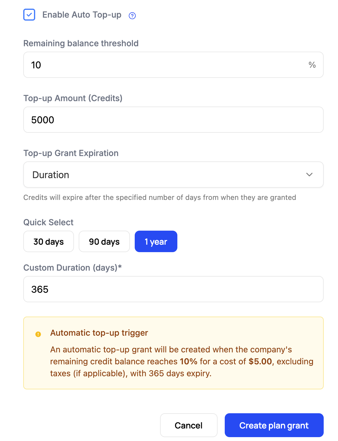 Auto Top-Up