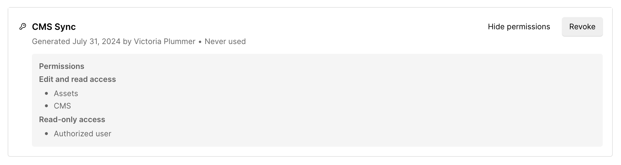 Revoke site token