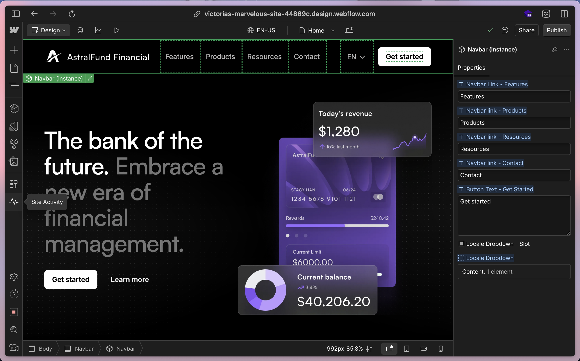 Webflow site