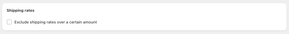 Shipping rates screenshot with checkbox