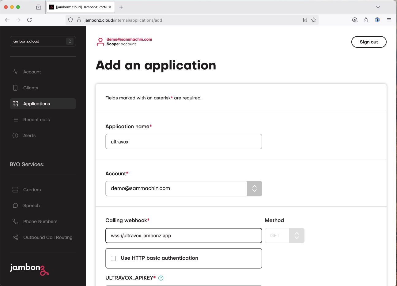 Setting the calling webhook
