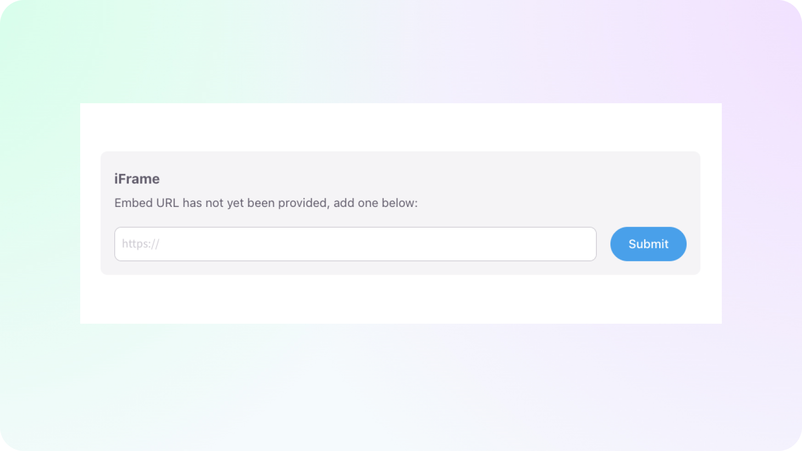 embed block url form