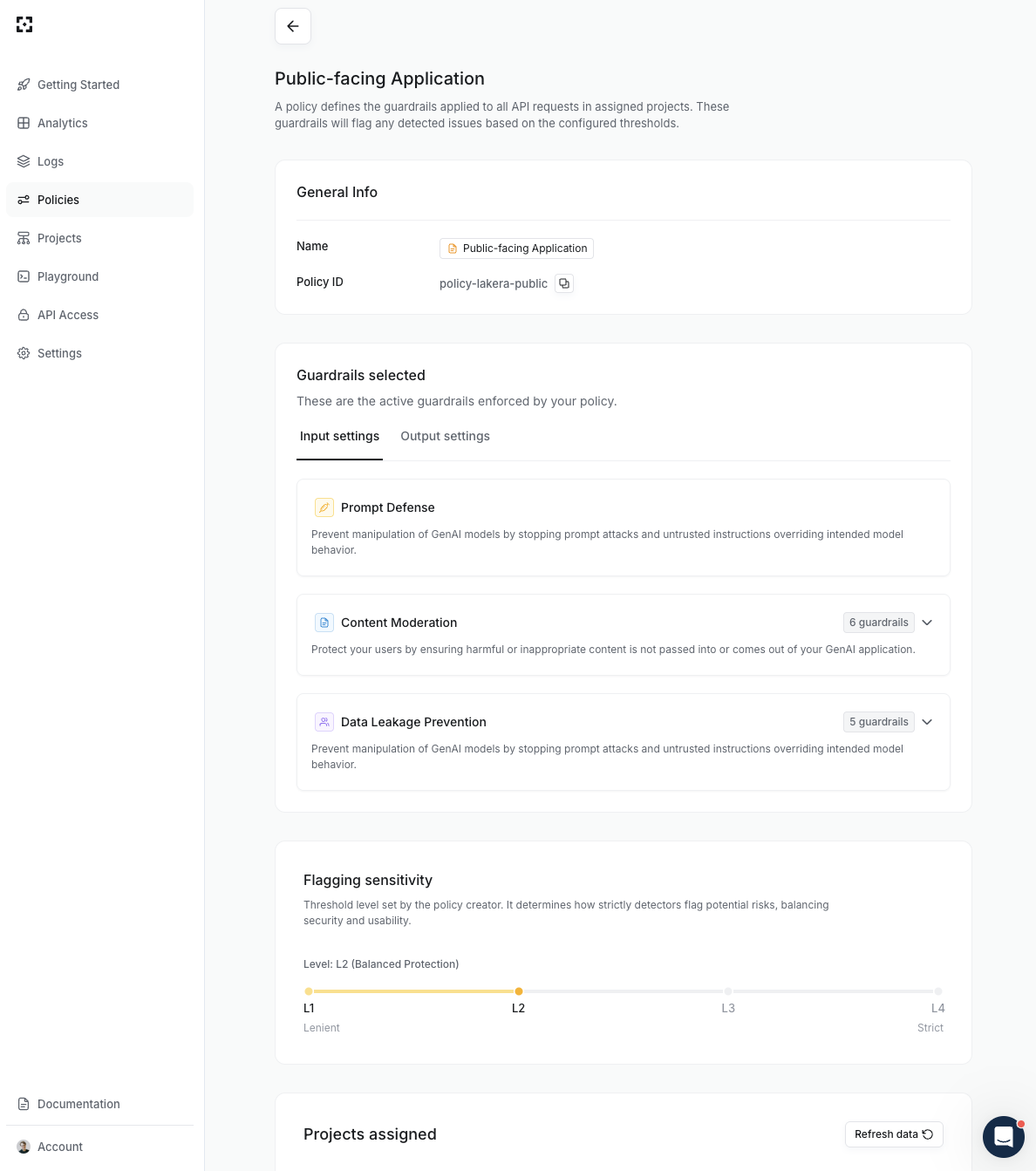 AI Guardrails Policy example