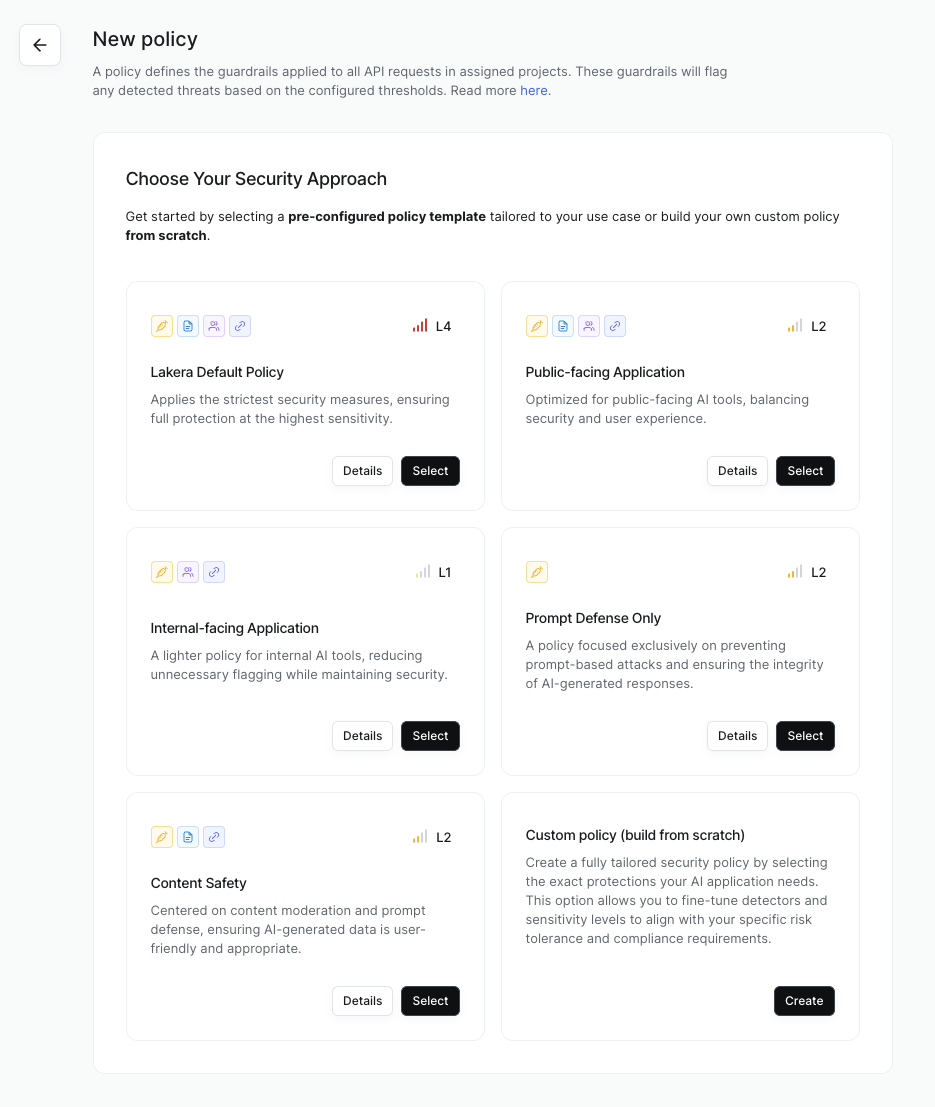 Policy templates