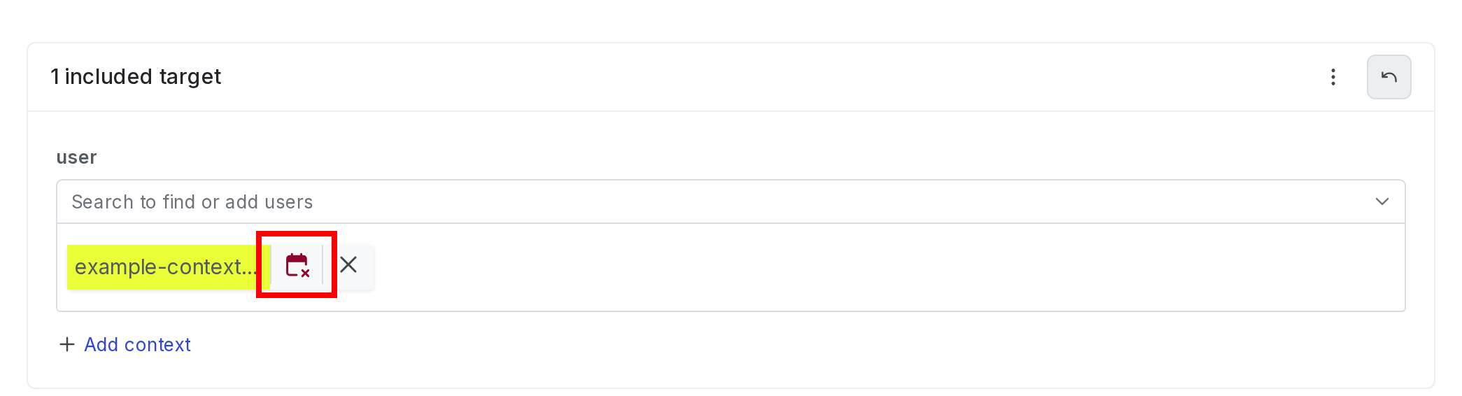 A context with the calendar icon called out.