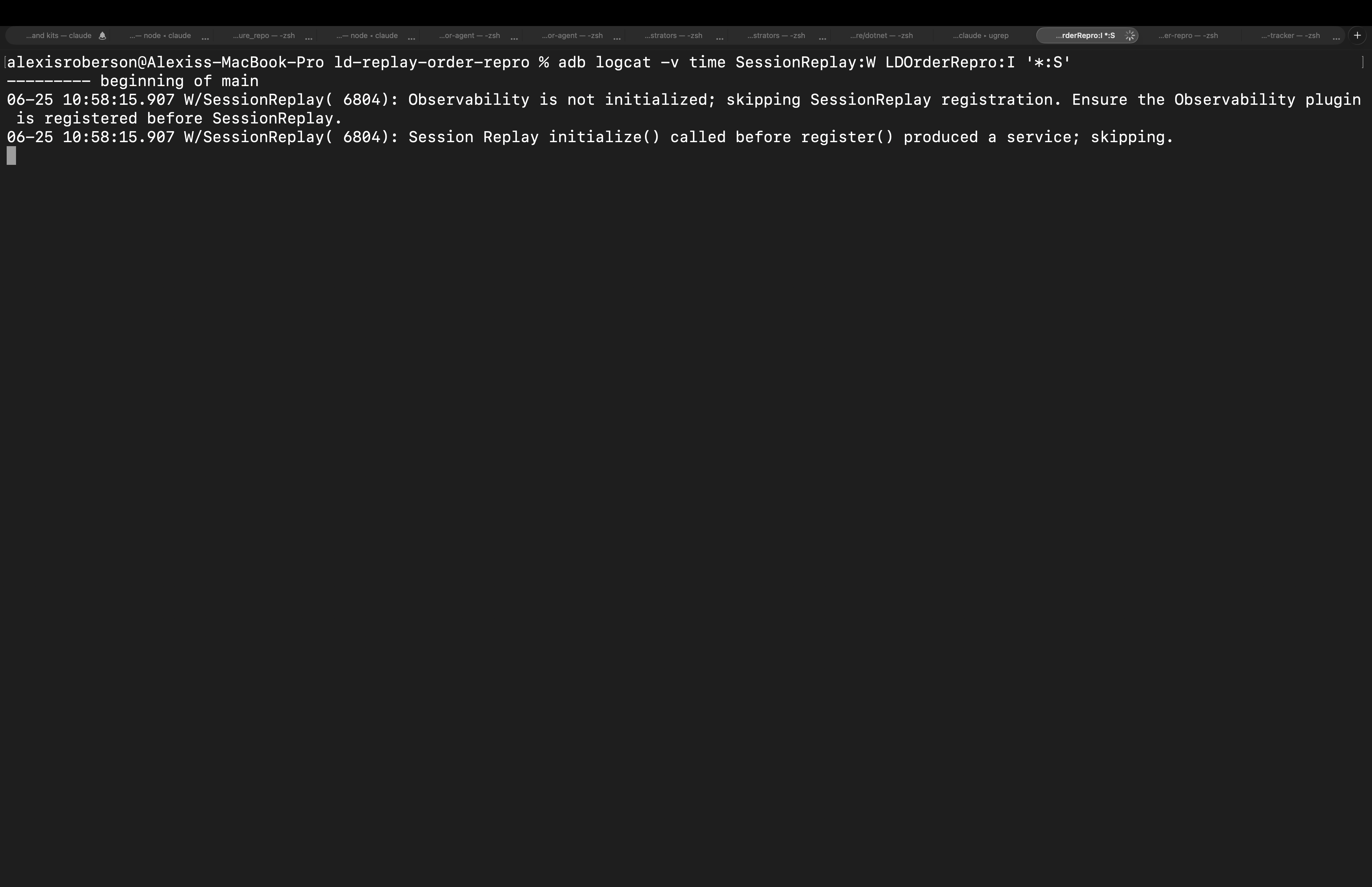 Android Observability SDK plugin ordering error.