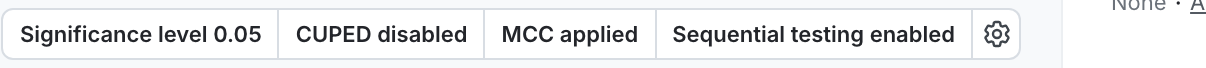 An experiment's CUPED status.