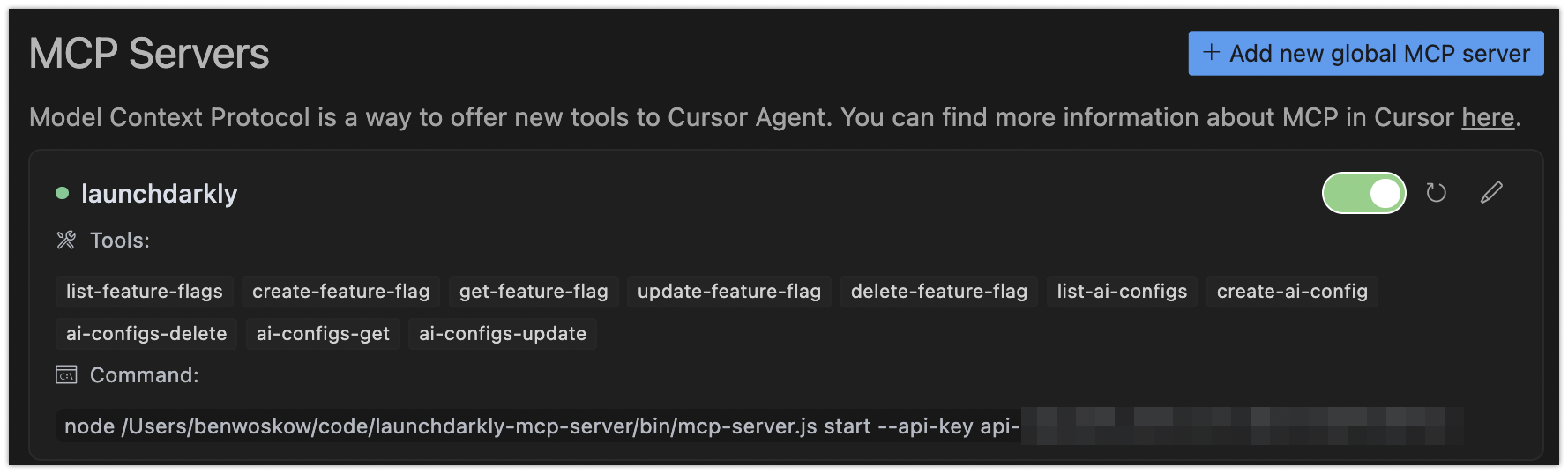 A list of tools provided by the LaunchDarkly MCP server.