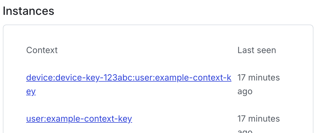 The "Instances" section with two instances.