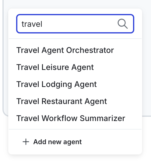 Select an agent for a new node.