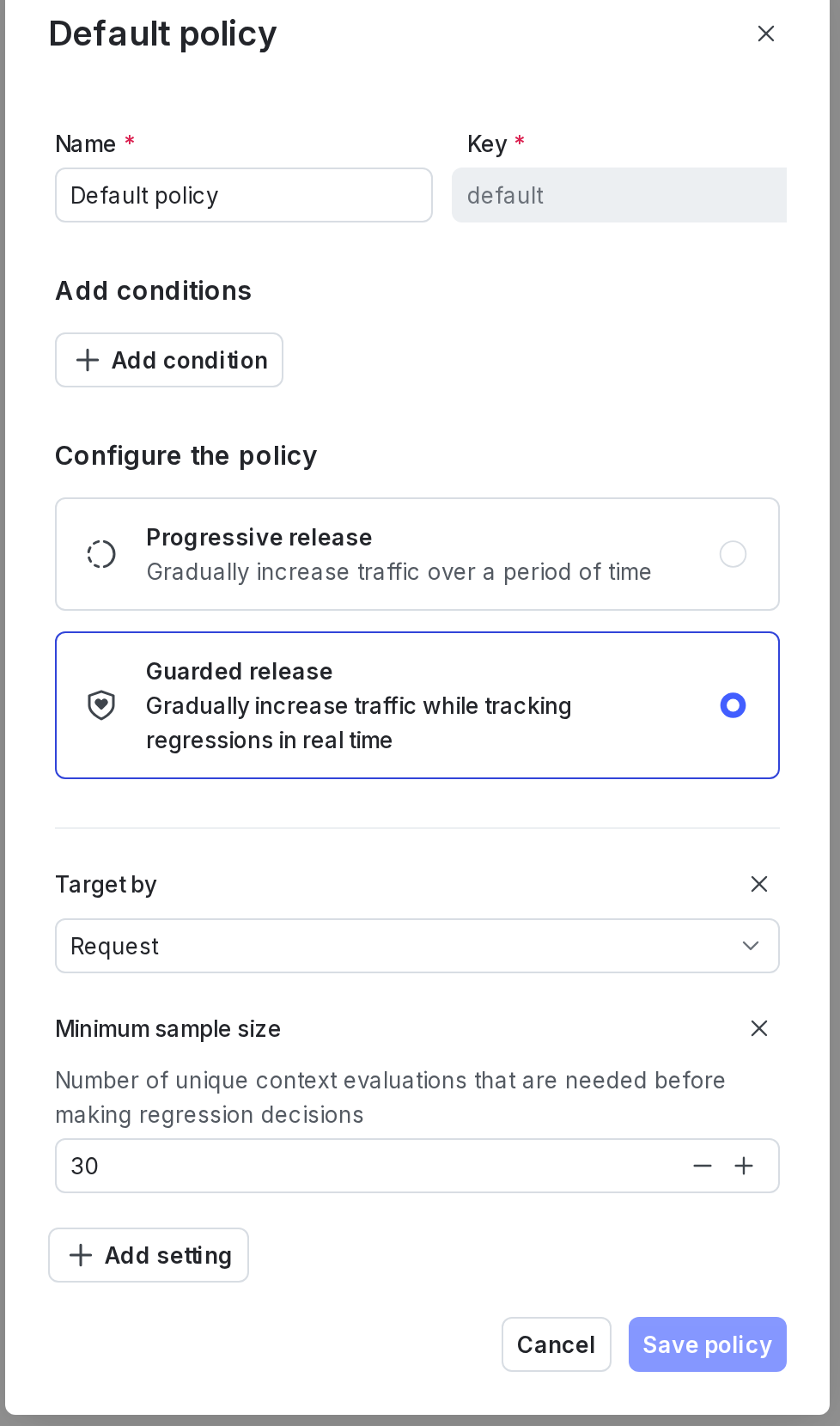 The default release policy.