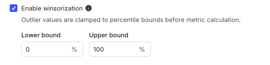 Configuring metric winsorization.