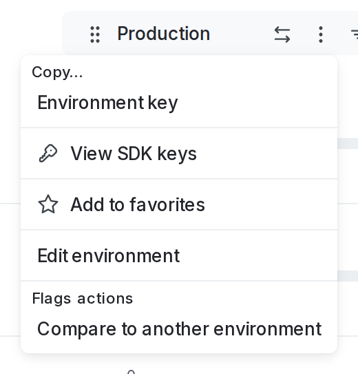 The environment overflow menu.