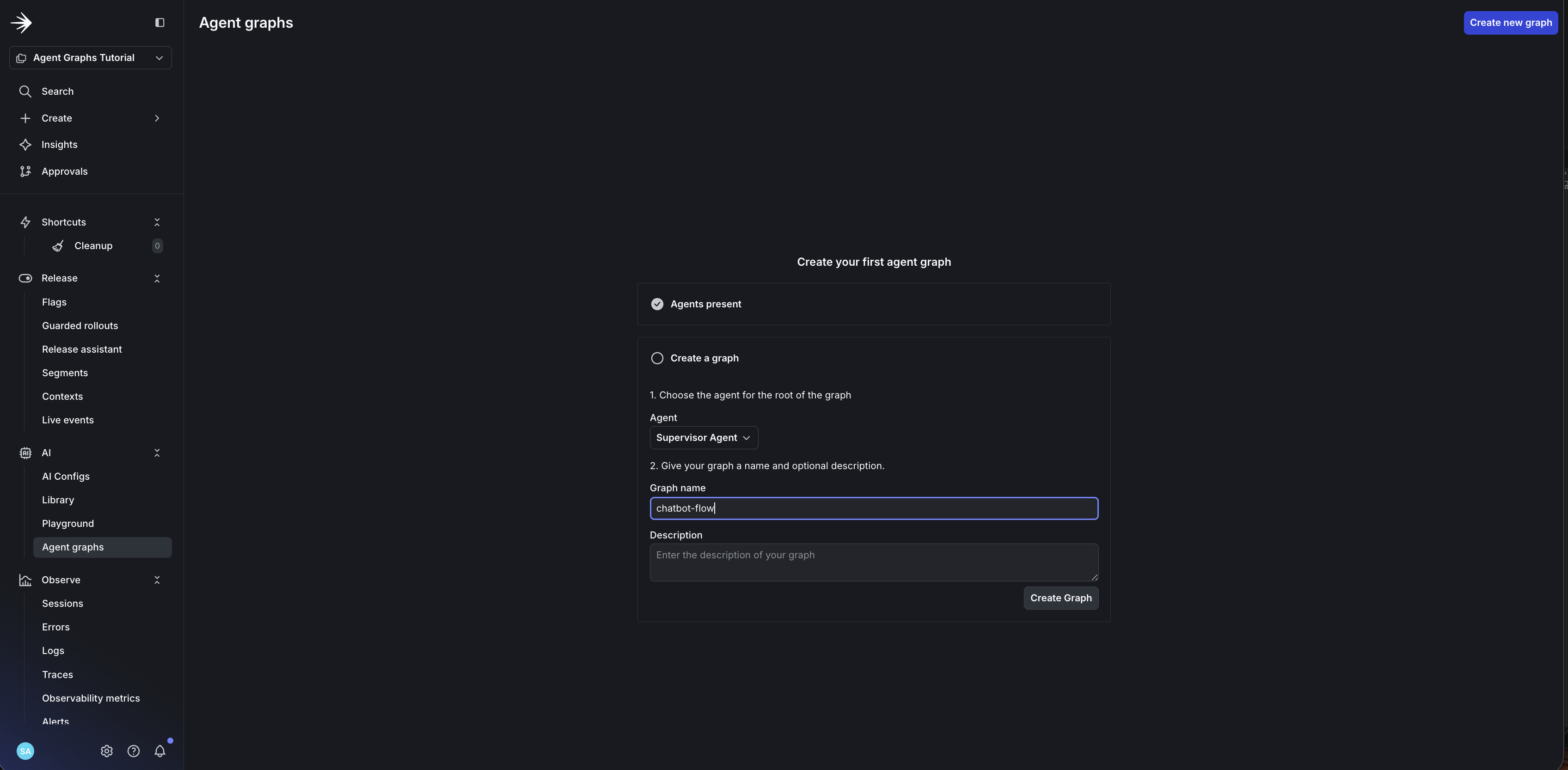 Creating your first agent graph