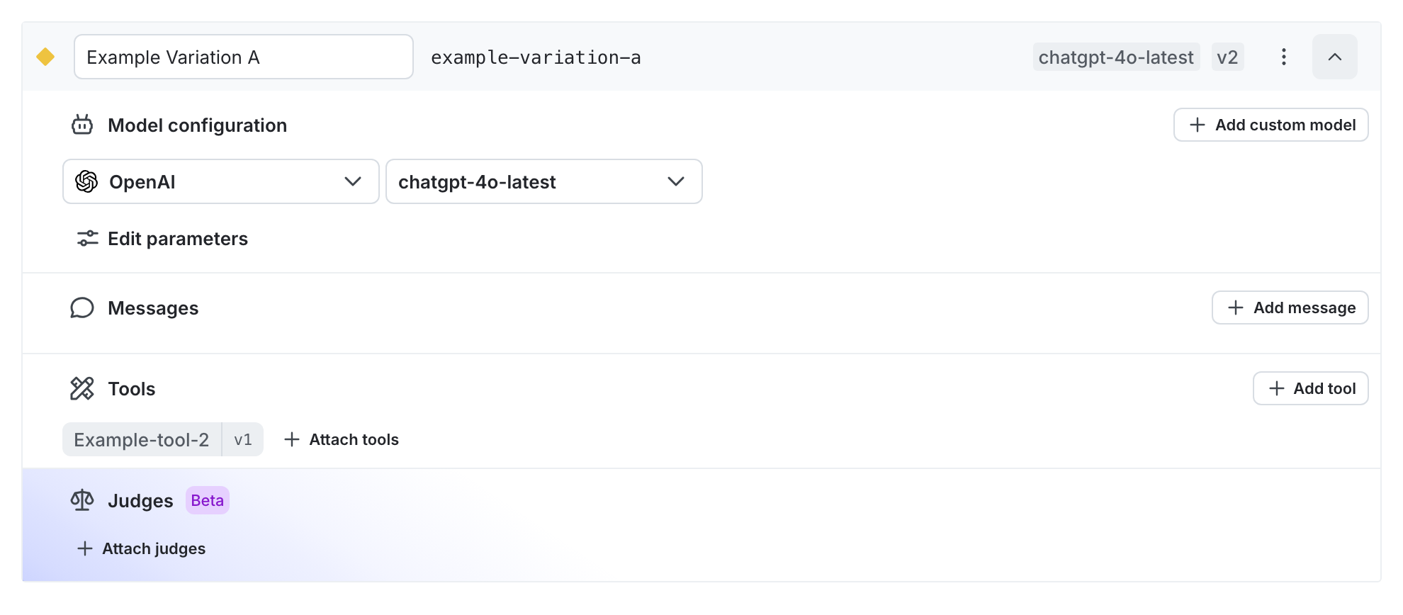 A variation editor with an attached tool.