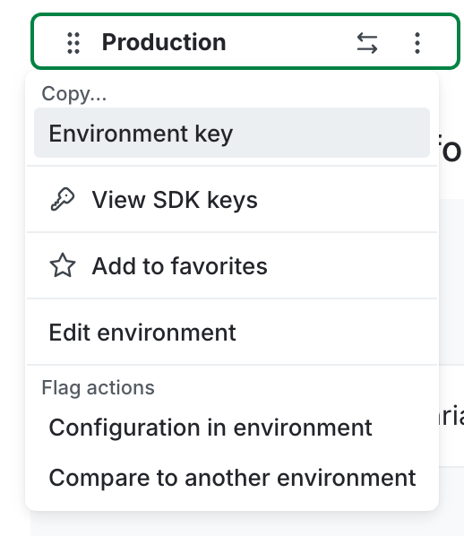 The environment overflow menu.