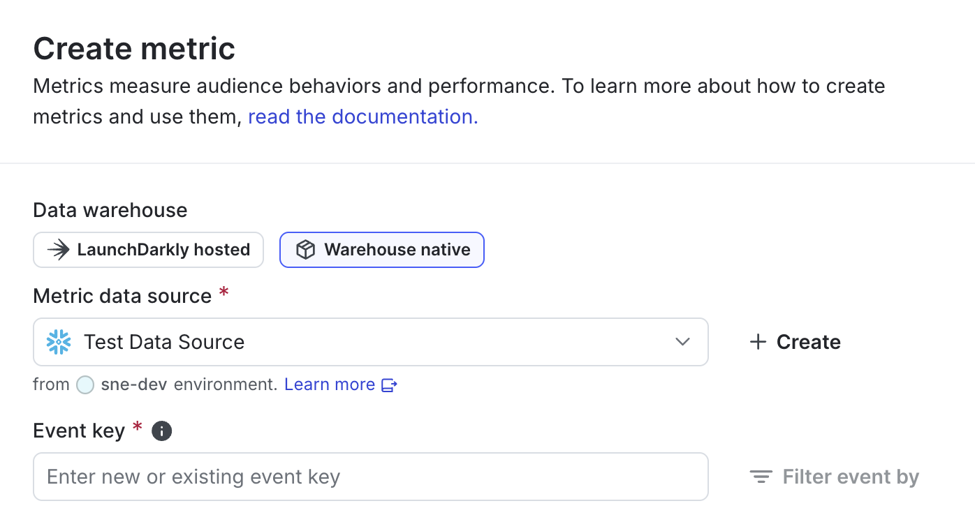 Choosing LaunchDarkly hosted or warehouse native metrics.