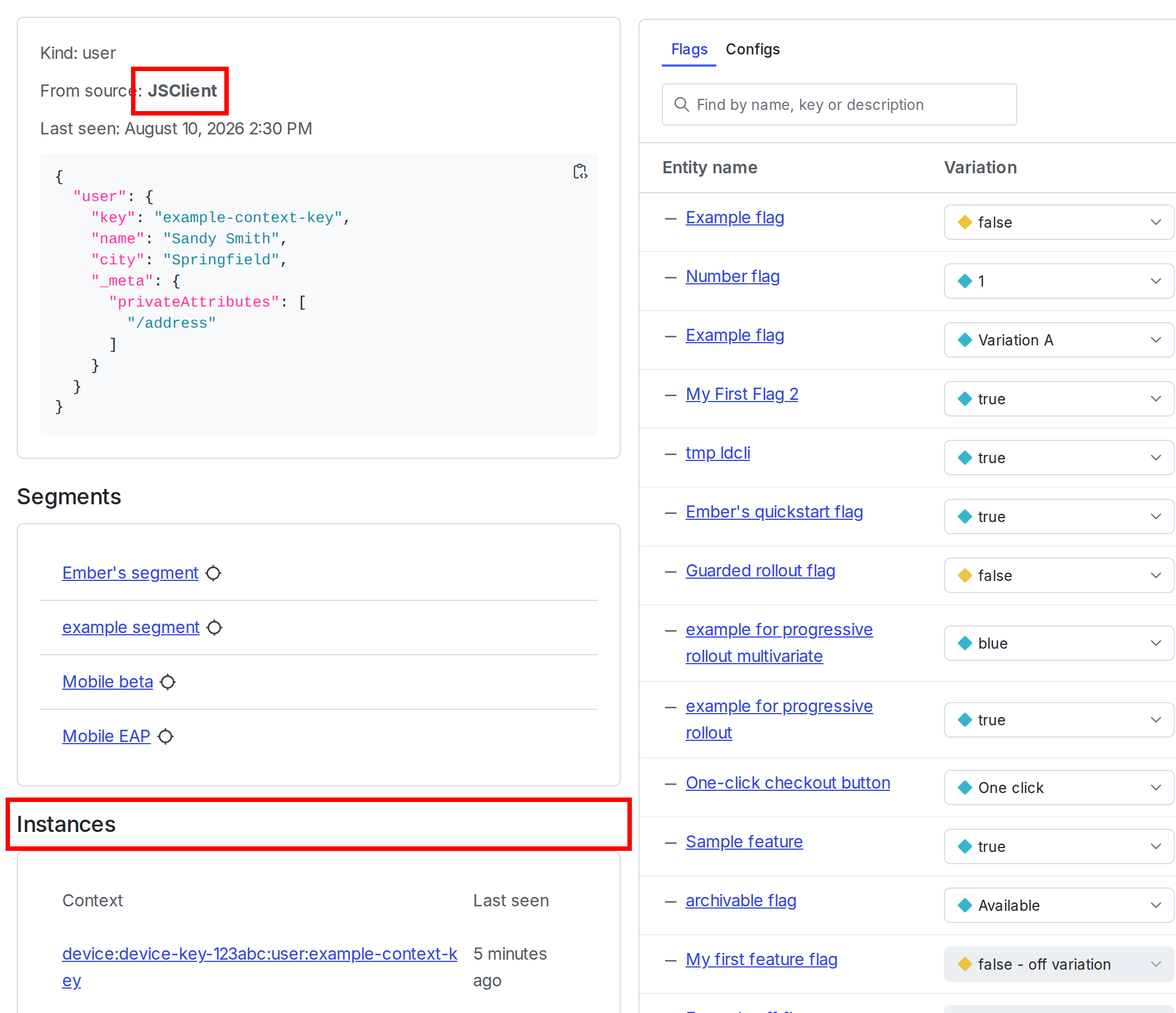 An image of the context details page.