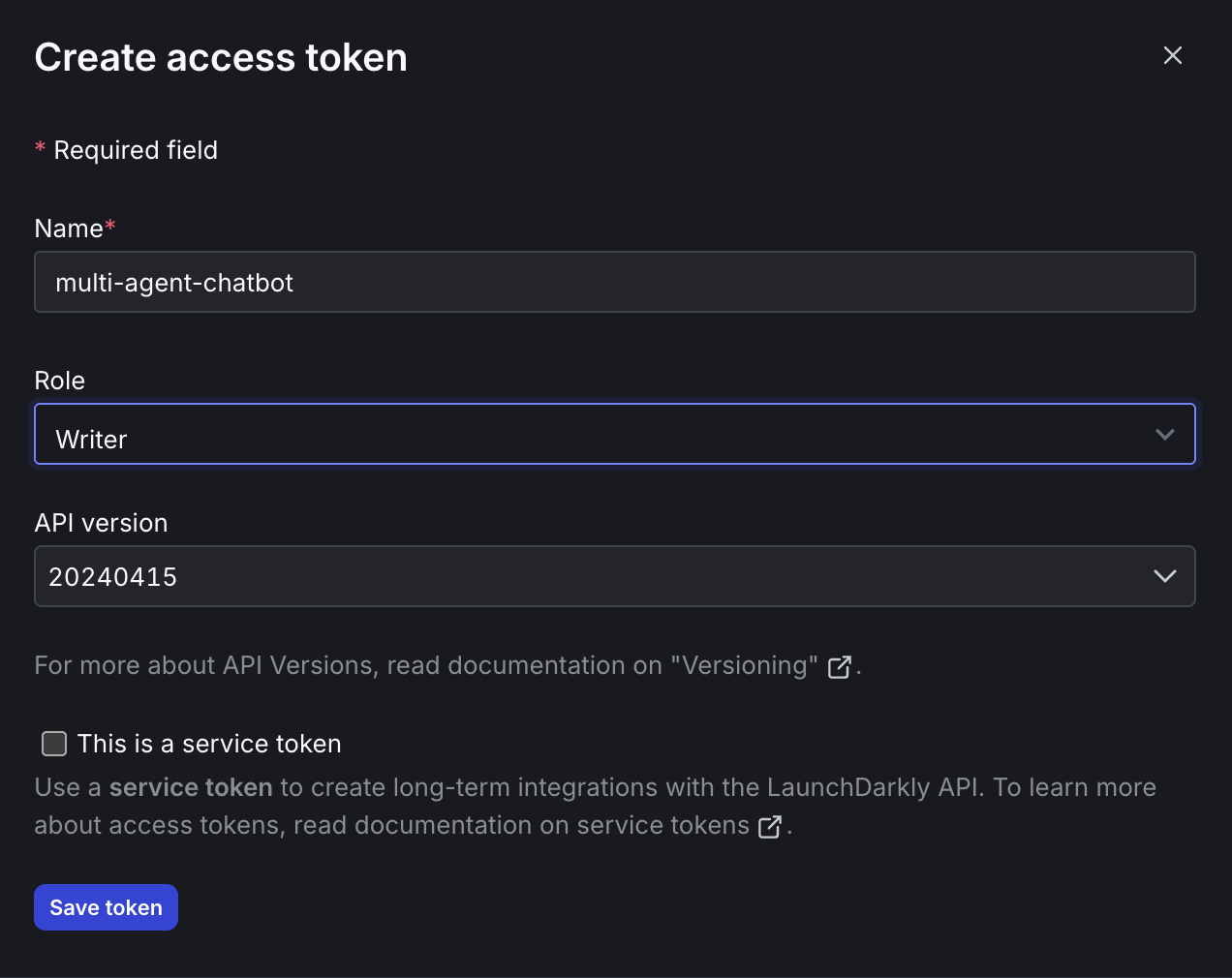 Name API Token
