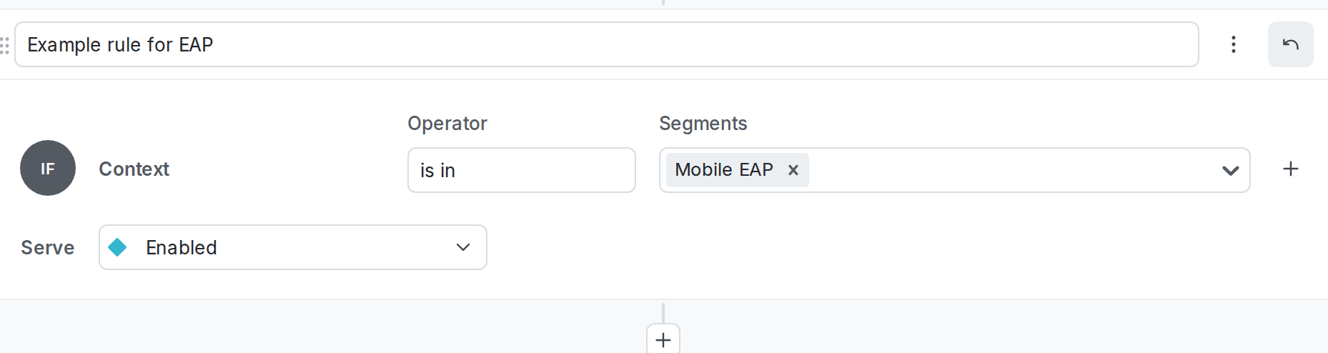 A targeting rule for segments.