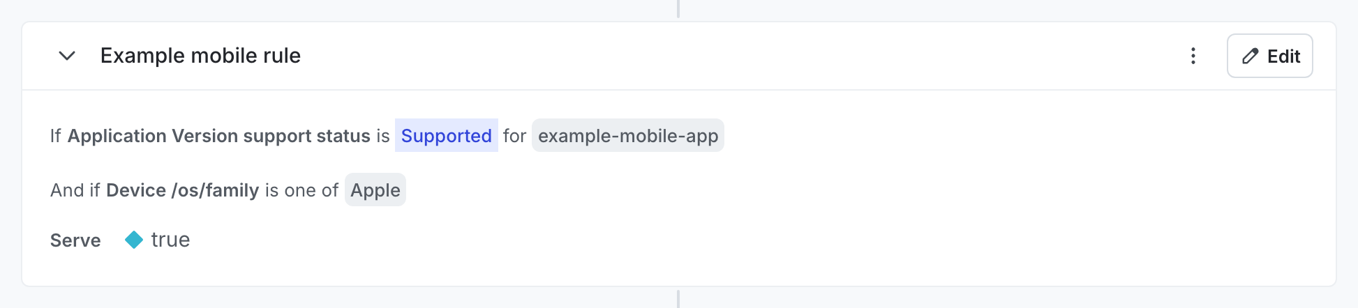 A targeting rule for mobile apps.