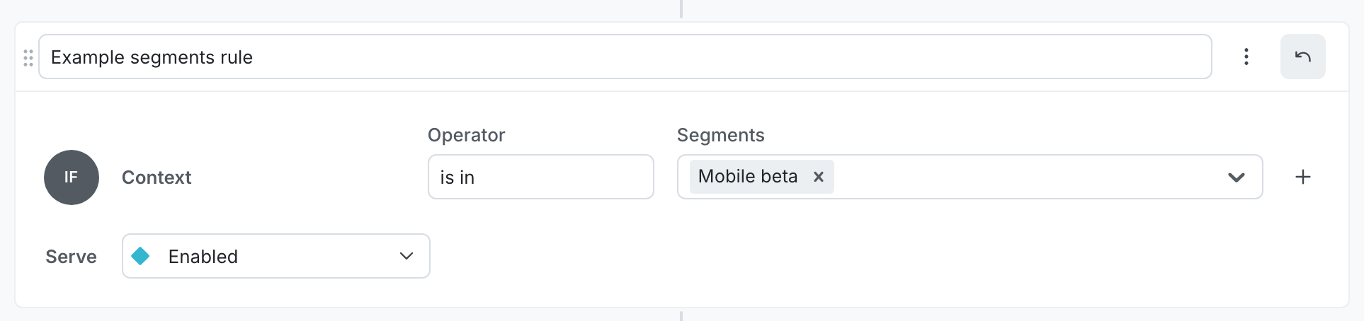 A flag rule targeting a "Mobile beta" segment.