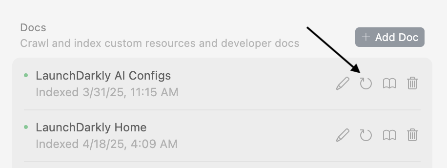 Existing documentation that Cursor has indexed.
