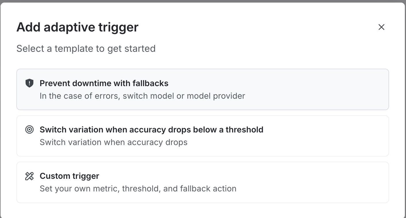 AgentControl adaptive trigger templates.