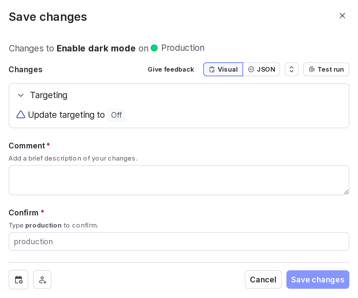 The "Save changes" dialog.