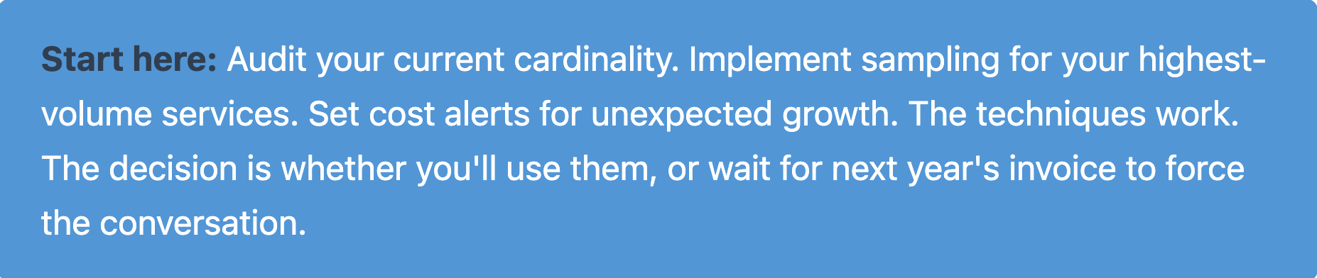 Image of where to start for implementing cost-efficient observability