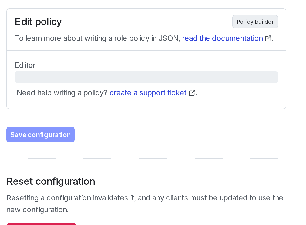 The advanced policy editor.