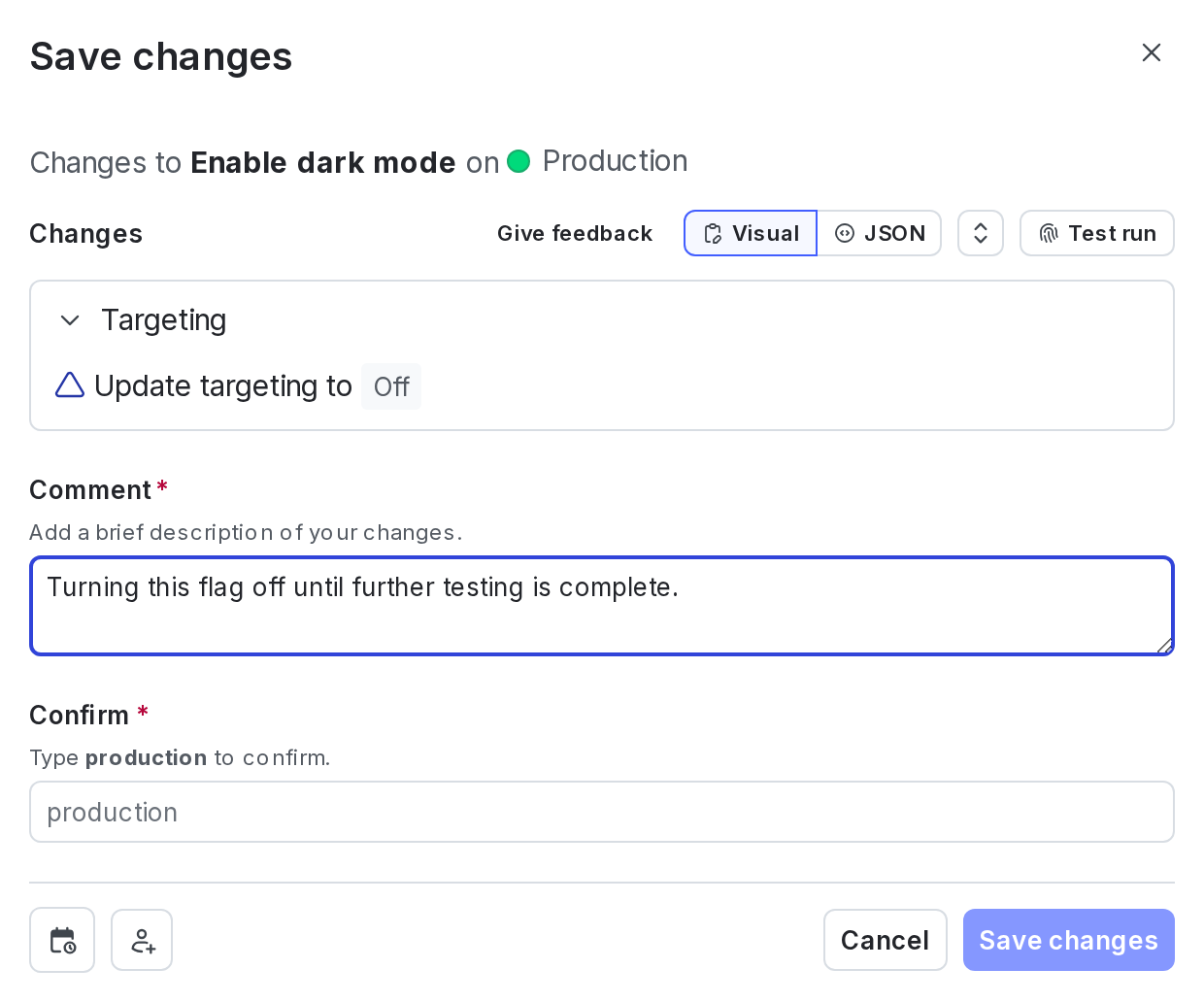 The "Save changes" dialog.