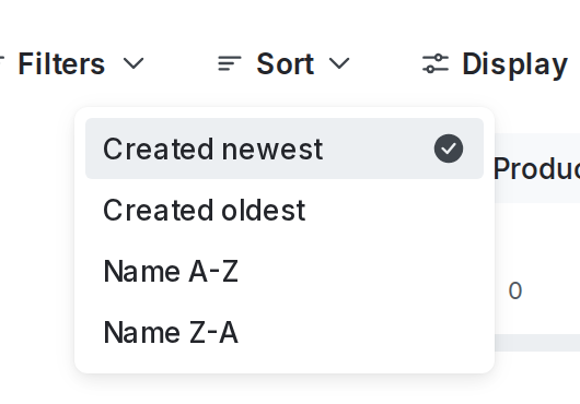 The "Sort" option on the Flags list.
