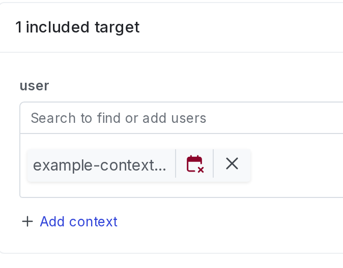 An individually targeted context included in a segment.