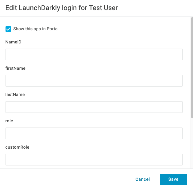 The "Edit login" screen.