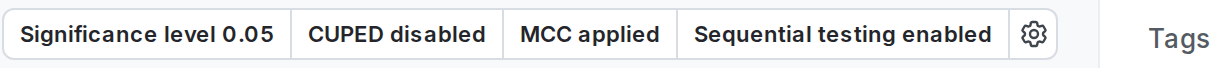 An experiment's CUPED status.