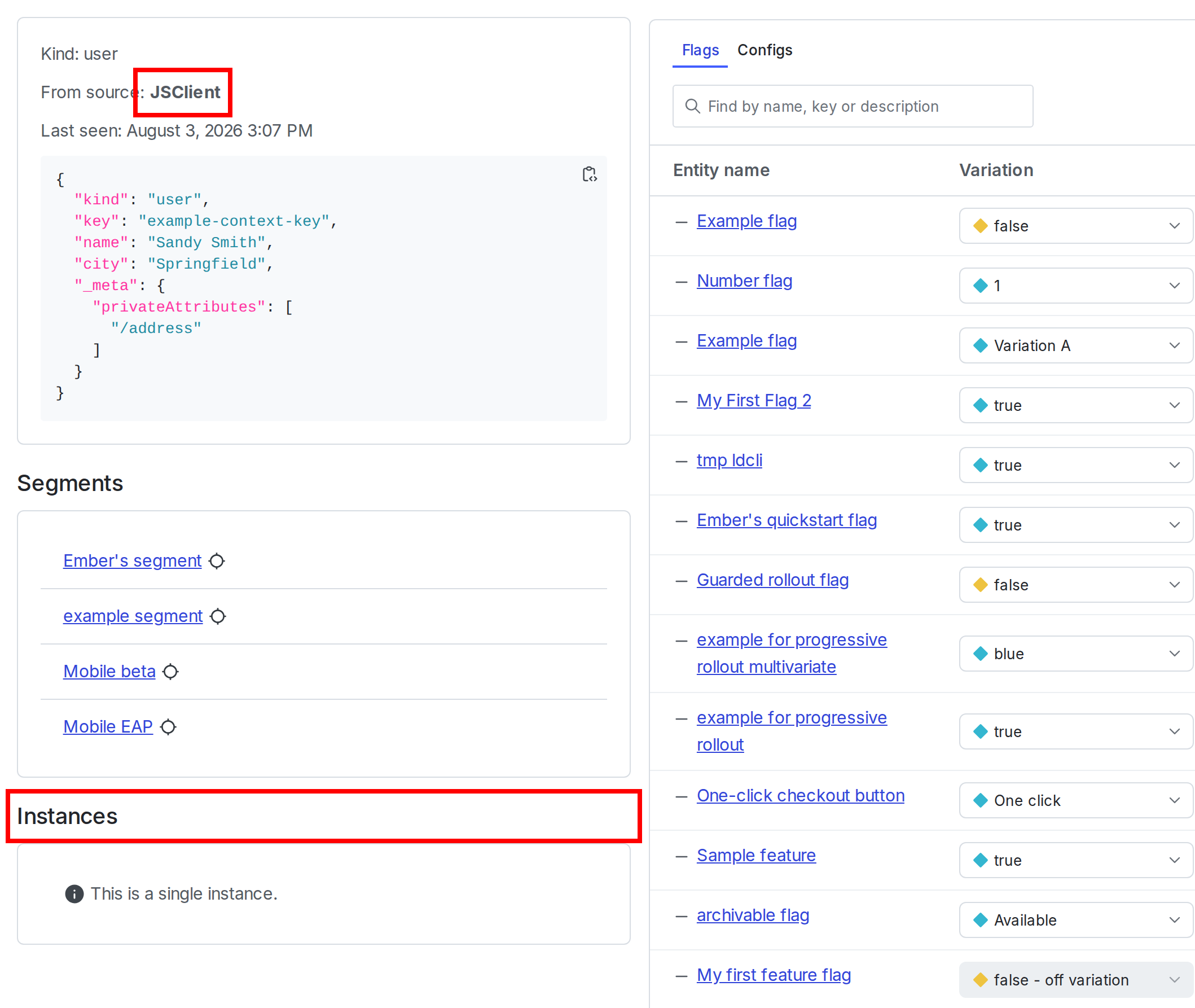 An image of the context details page.