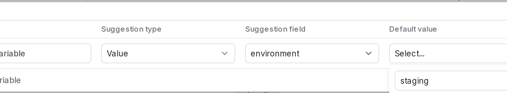 The "Variables" dialog, with a new variable filled
in.