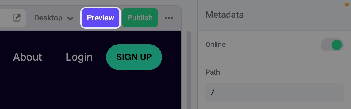 Preview button