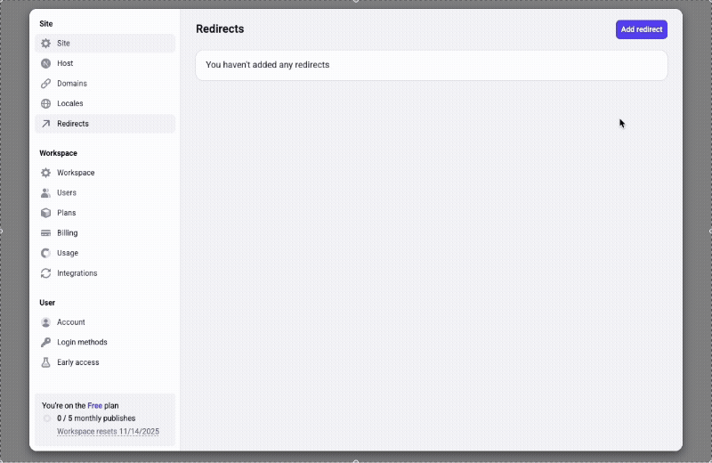 create a redirect