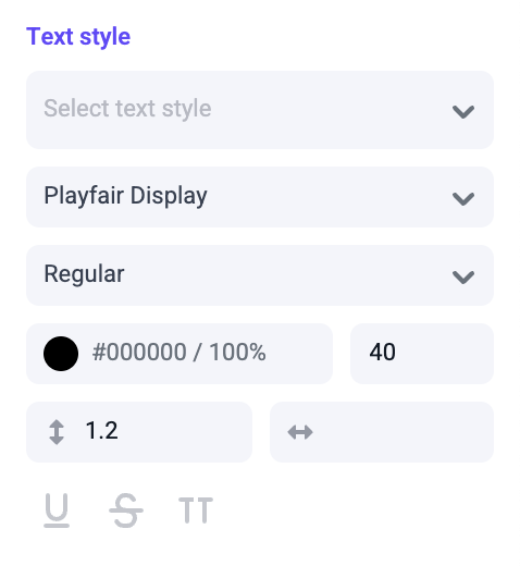 Adding text styles