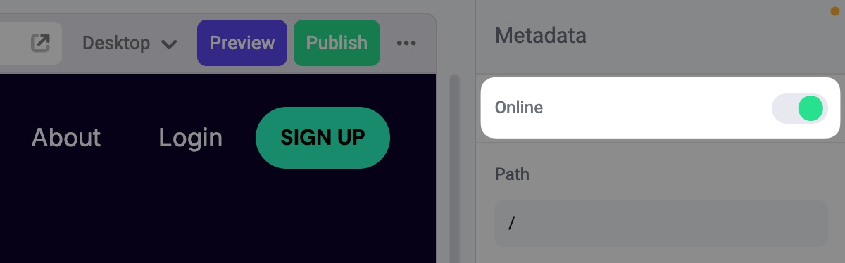 Online toggle