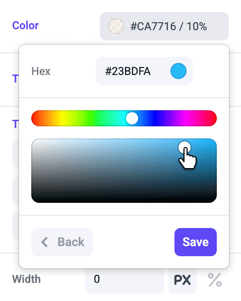Configuring a color