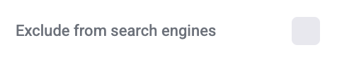 Exclude from search engine checkbox