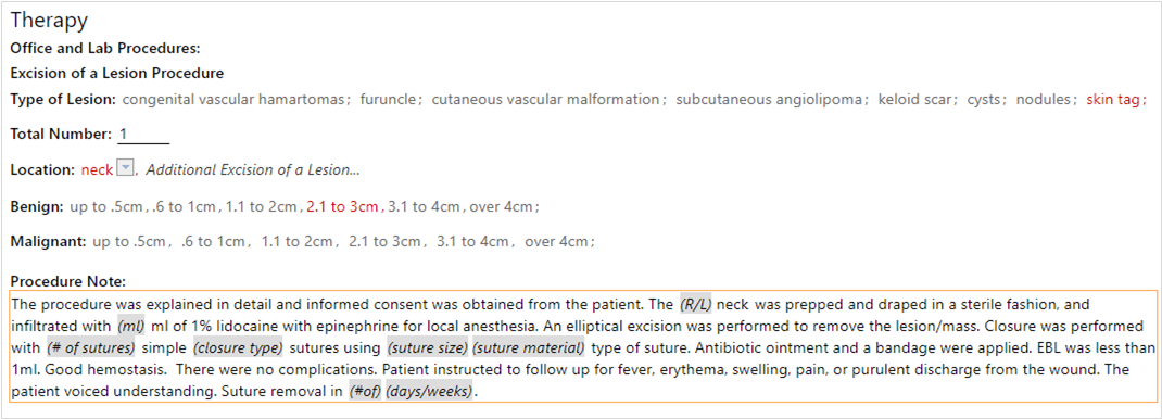 Text Macro within a Procedure Note