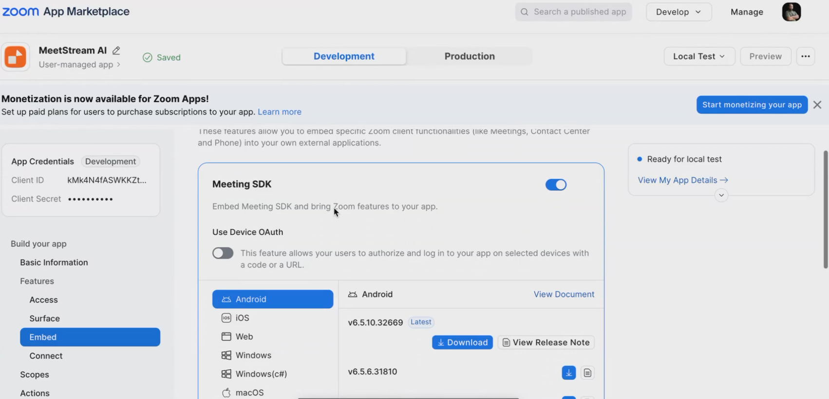 embed tab changes