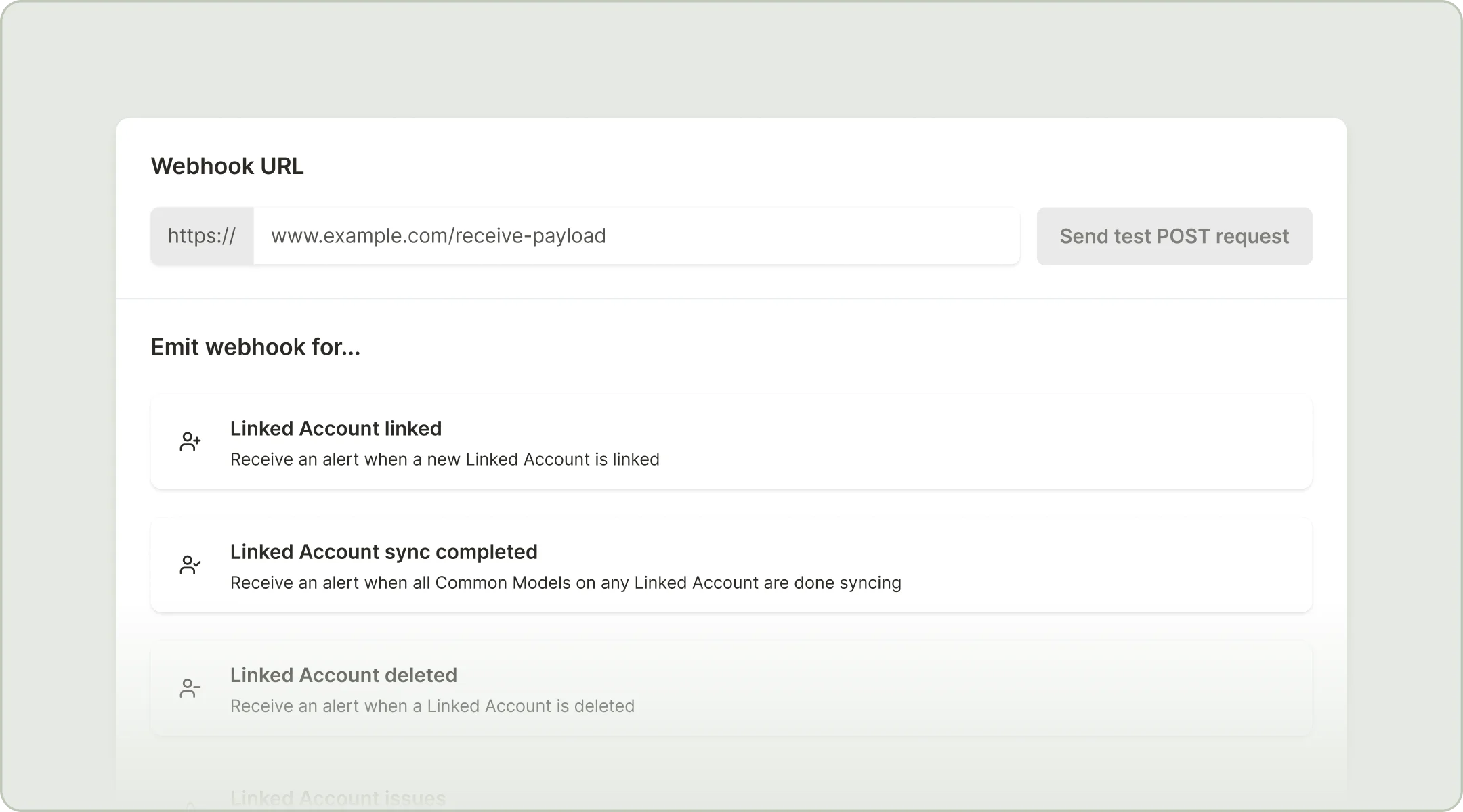 Dashboard Webhooks